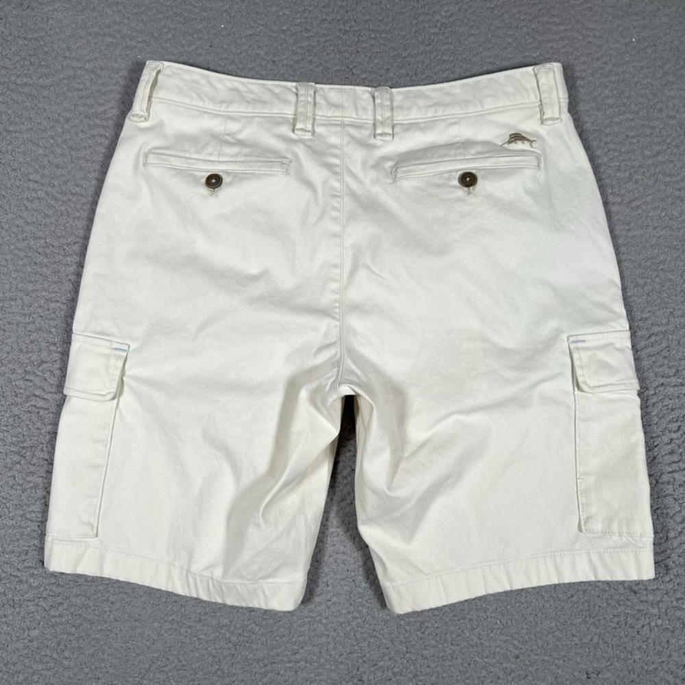 Tommy Bahama Shorts Mens 32 Cream Cargo Casual Preppy Chino Pockets Logo Adult - Picture 11 of 11